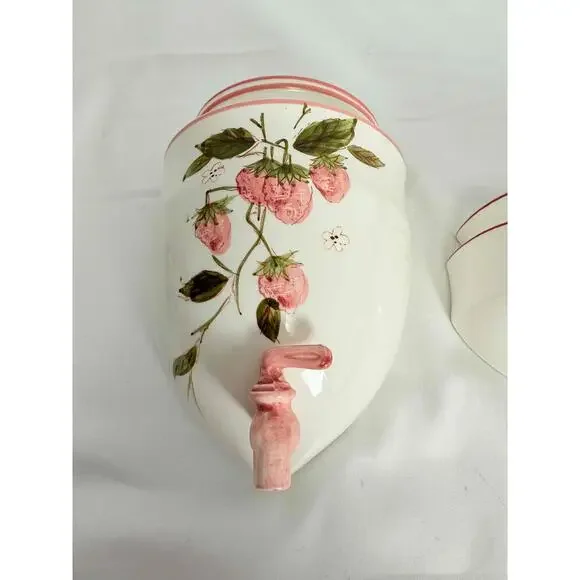 Creative Imports Vintage Pink Floral Wall Fountain Pocket Ceramic - Picture 8 of 15